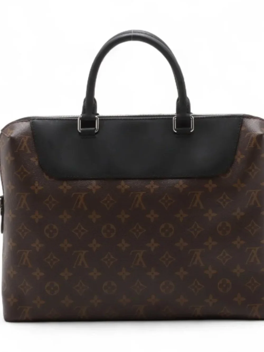 Louis Vuitton Monogram Macassar Porte Documents Jour NM Brown x Black